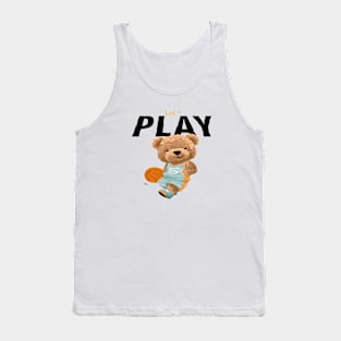 bear playing basketball : Lets play quote Tank Top